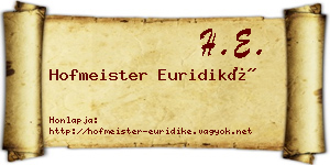 Hofmeister Euridiké névjegykártya